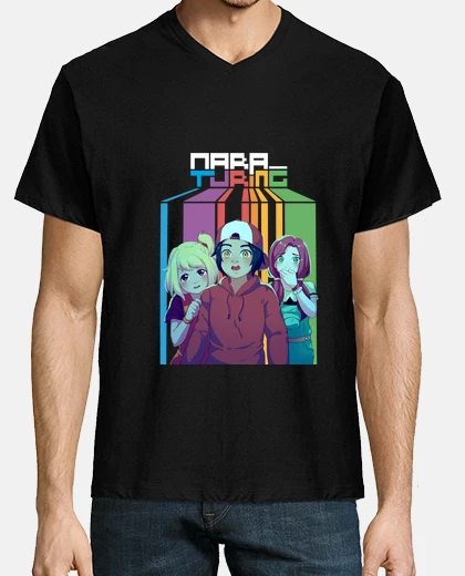 T-shirt collo a t da uomo con a V mara turing. la rinascita del male