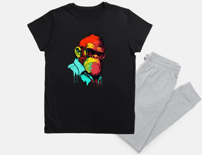 Pyjama color hipster gorilla
