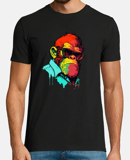 Playera color hipster gorilla