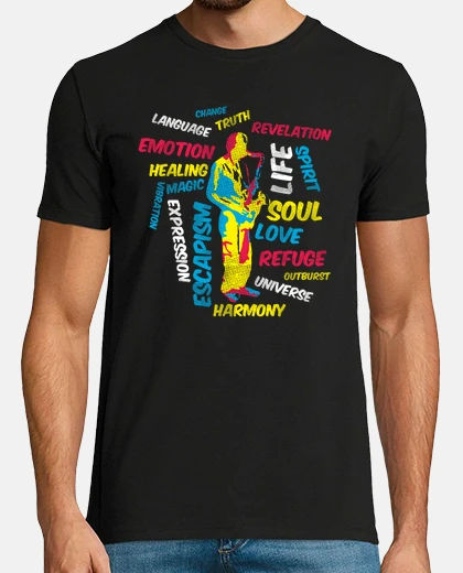 T-shirt colorato musicista sassofonista