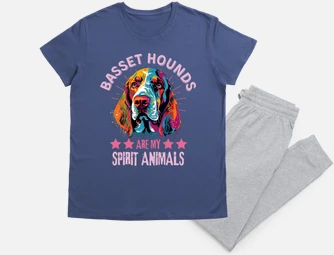 Colorful basset hound pyjama tostadora