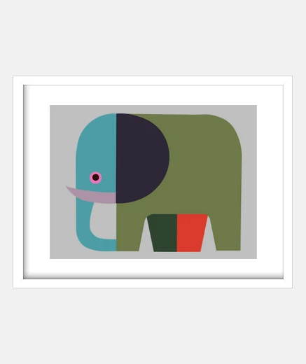 Framed colorful elephant