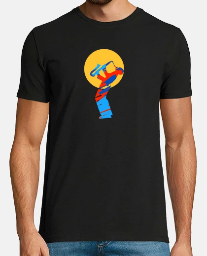 T-shirt colorful jazz saxophone player