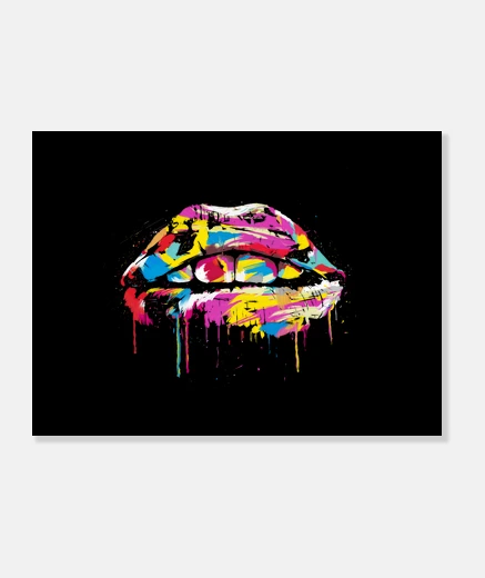 Wall colorful lips