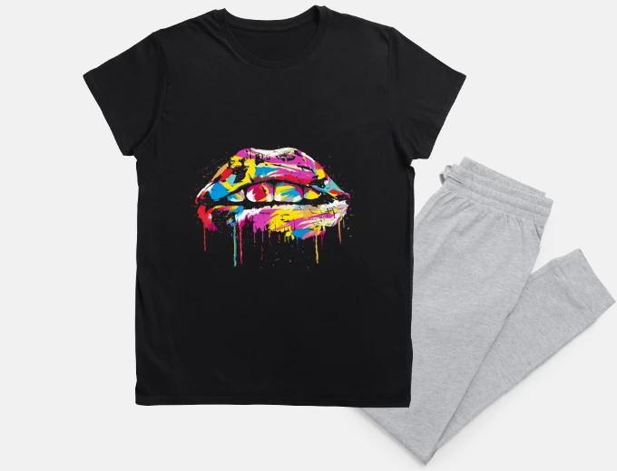 Pyjama colorful lips