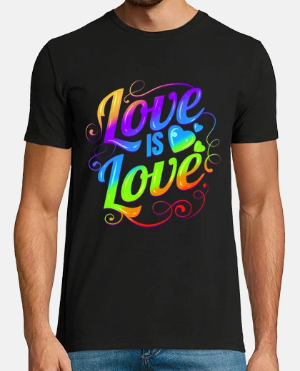 T-shirt colorful love is love lgbtq logo pride