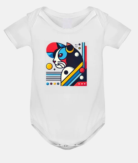 Kids Colorful Shapes Kitten Lover Geometry