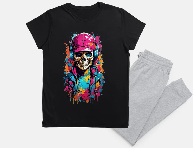 Pyjama colorful skull man