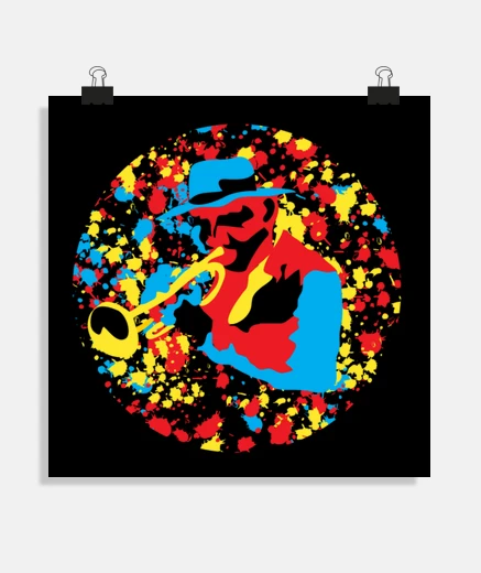 Poster Colorful Trumpet Player