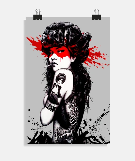 Poster colorful urban street style cool girl