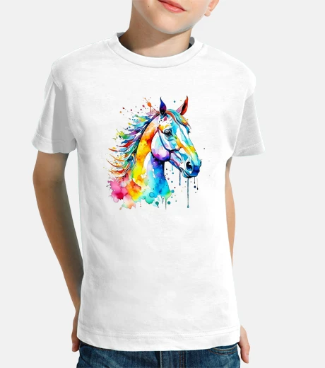 Kids Colorful watercolor horse head
