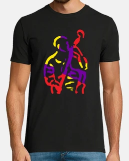 Colorful Abstract Bass Musician