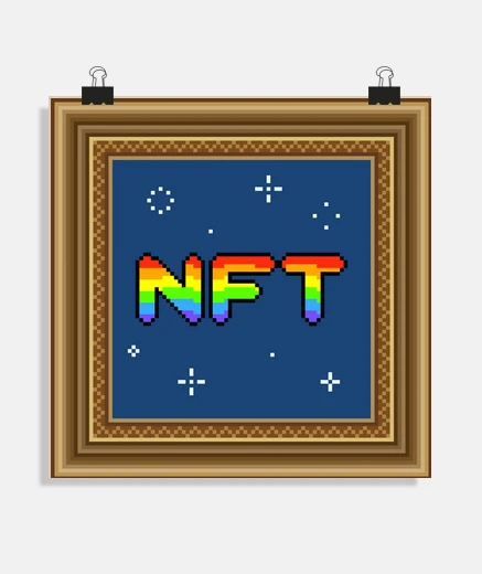 Poster colorfull nft in una vecchia cornice de