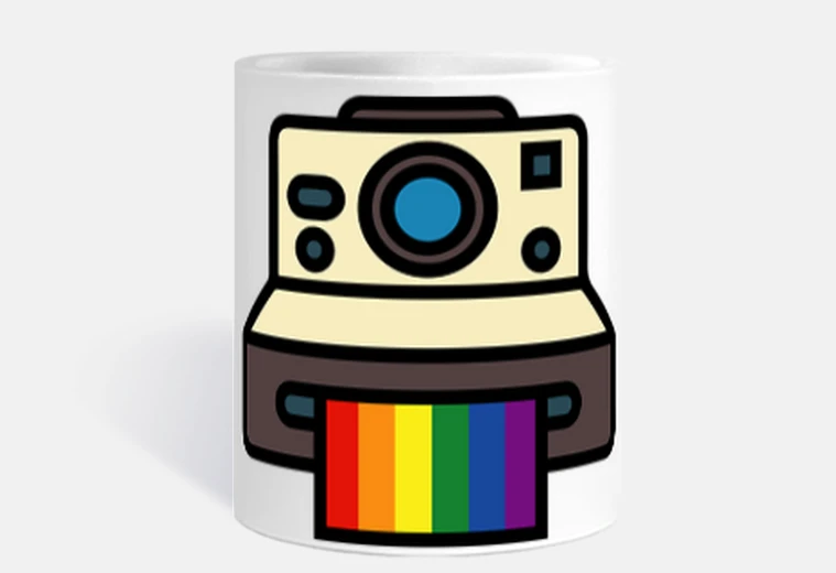 Tazza colori lgbt dlei fotocamera istantanea