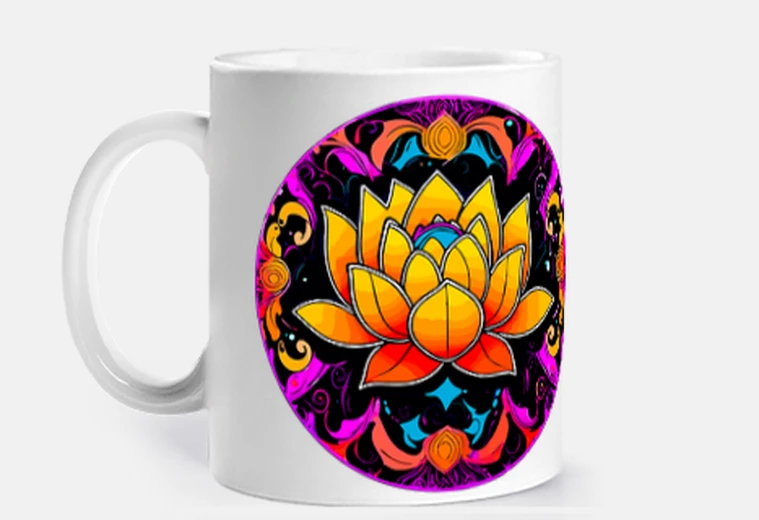 Tazza colori vivaci del fiore di loto