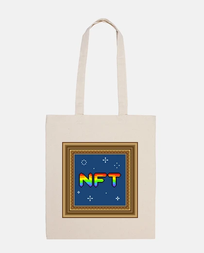 Bolsa colorido nft en un marco decorativo ant