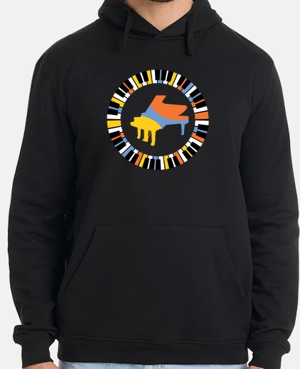 Hoodie colourful circular piano t-shirt