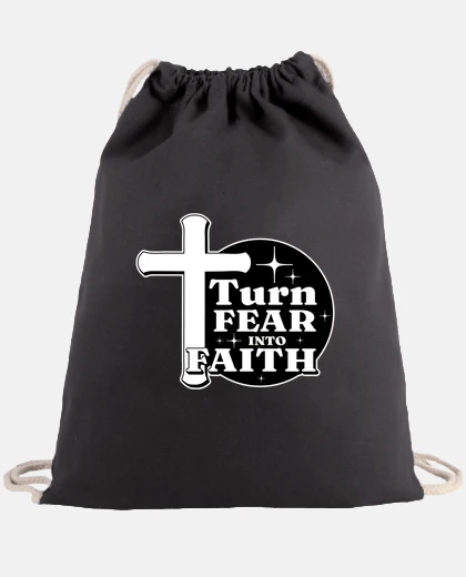 Sac combat tes peurs par la foi, croyance , chrétien sauvé par Jésus , sac de pèlerin, 