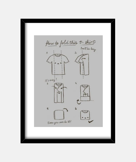Quadro come piegare questa stampa di t-shirt