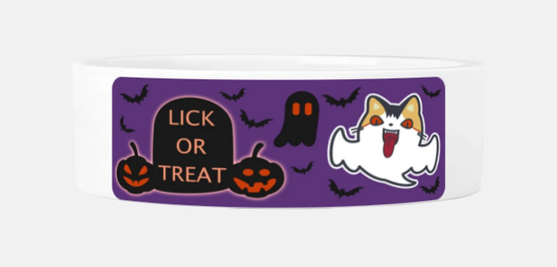 Mascotas Comedero de cerámica Lick or treat gato