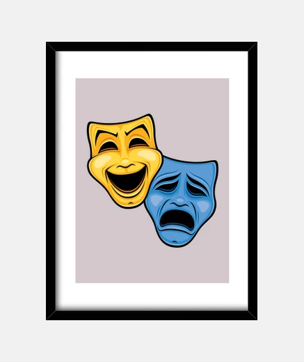 Framed Comedy And Tragedy Theatrical Masks