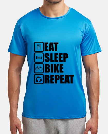 Camiseta comer dormir andar en bicicleta repetir