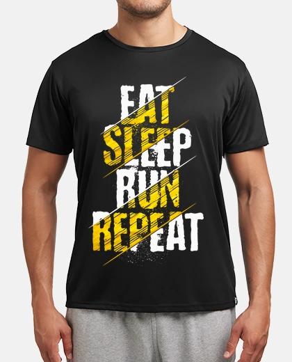 Camiseta comer dormir correr repetir para corred