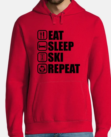 Sudadera comer dormir esquiar repetir esquiador 