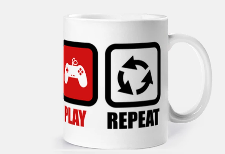 Taza comer dormir jugar repita