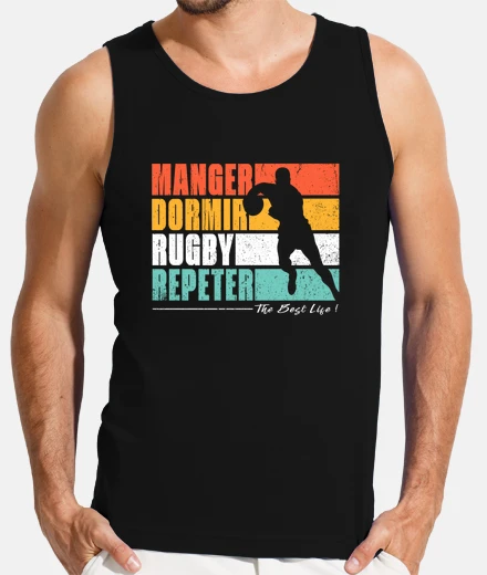 Camiseta comer dormir rugby repetir aficionados 