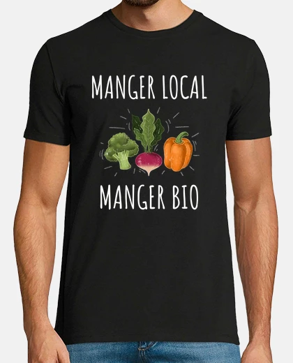 Camiseta comer local comer orgánico canasta