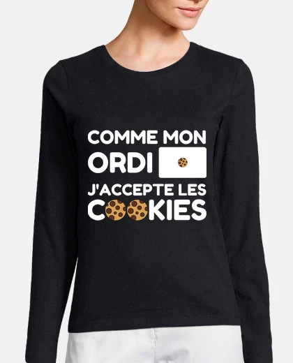 Tee-shirt Comme Mon Ordi Jaccepte Les Cookies Geek