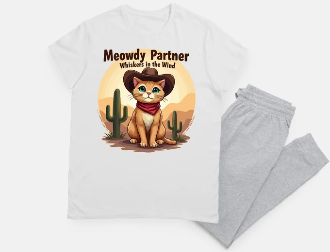 Pijama compañero maullador gato vaquero