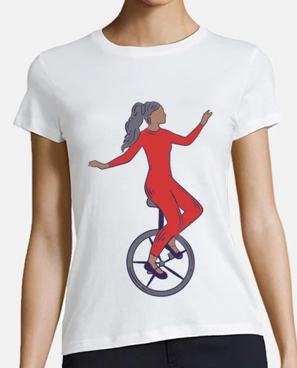 T-shirt competizione per ragazze acrobata giocoliere monociclo