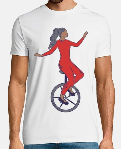 T-shirt competizione per ragazze acrobata giocoliere monociclo