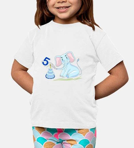 Abbigliamento compleanno 5 anni elefantino azzurro