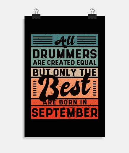 Poster compleanno di batterista vintage retrò 