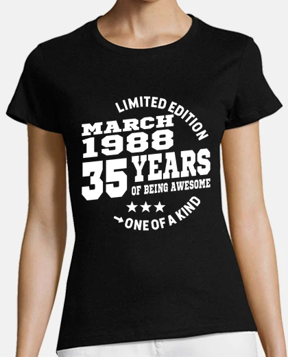 T-shirt compleanno marzo 1988 - 35 anni