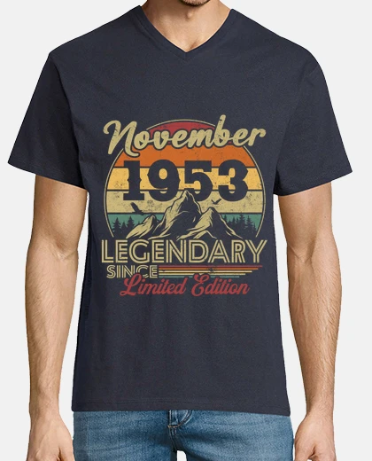 T-shirt compleanno novembre 1953 vintage retrò