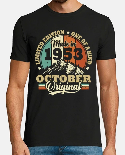 T-shirt compleanno ottobre 1953 vintage retrò