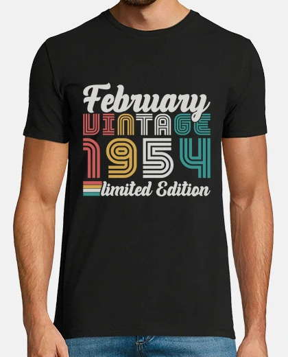 T-shirt Compleanno vintage del febbraio 1954