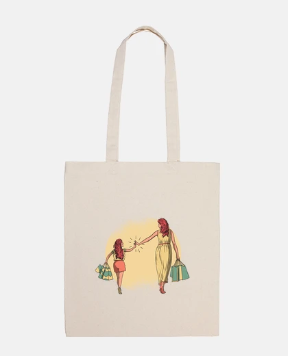 Bolsa compras de madre e hija madre e hija