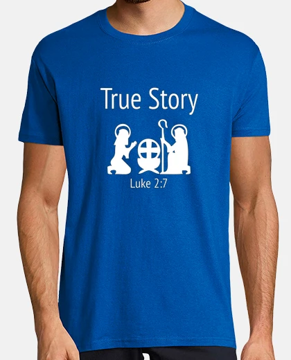 Tee-shirt conception de noël chrétienne histoire vraie luke 2 verset 7
