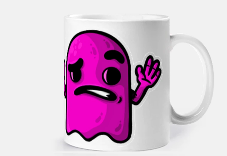 Cup confused ghost pink white line