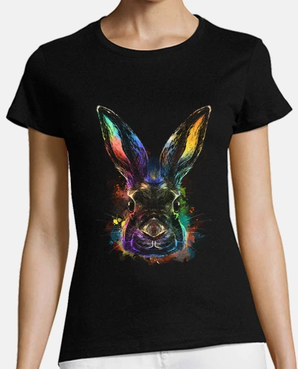T-shirt coniglietto realistico dorato scintilla