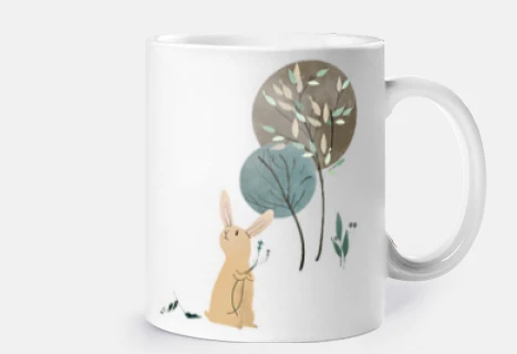 coniglio boho chic style arte bohémien personalizzabile tazza di caffè tè latte