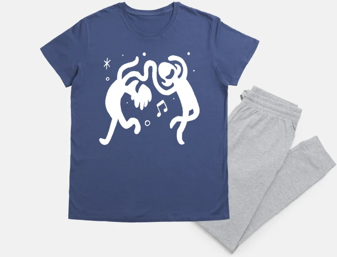 Pyjama connected dancing silhouettes