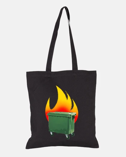 Bolsa contenedor ardiendo