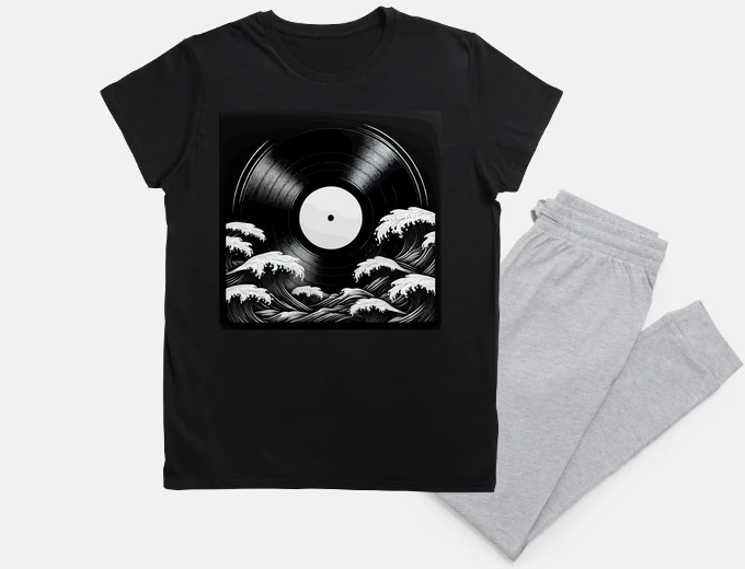 Pijama contorno de ondas de luna de vinilo