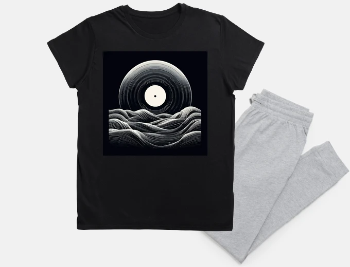 Pijama contorno de ondas de luna de vinilo